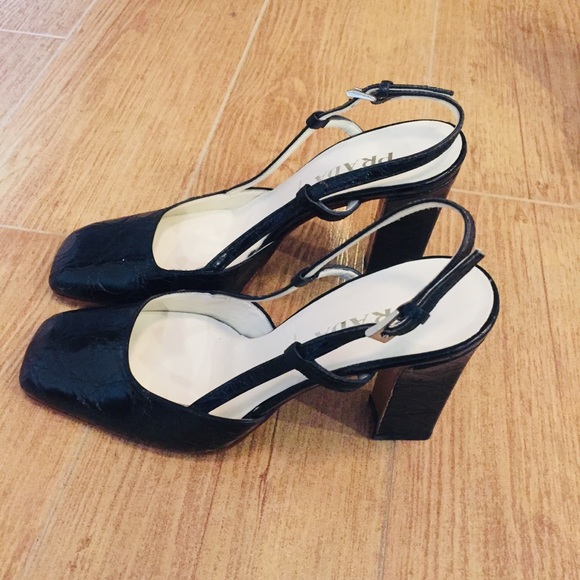 Prada | Shoes | New Auth Prada Black Snake Print Heels 36 6 | Poshmark